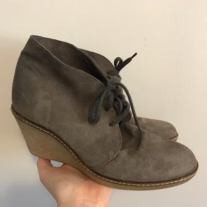 J. Crew suede wedge desert boots
